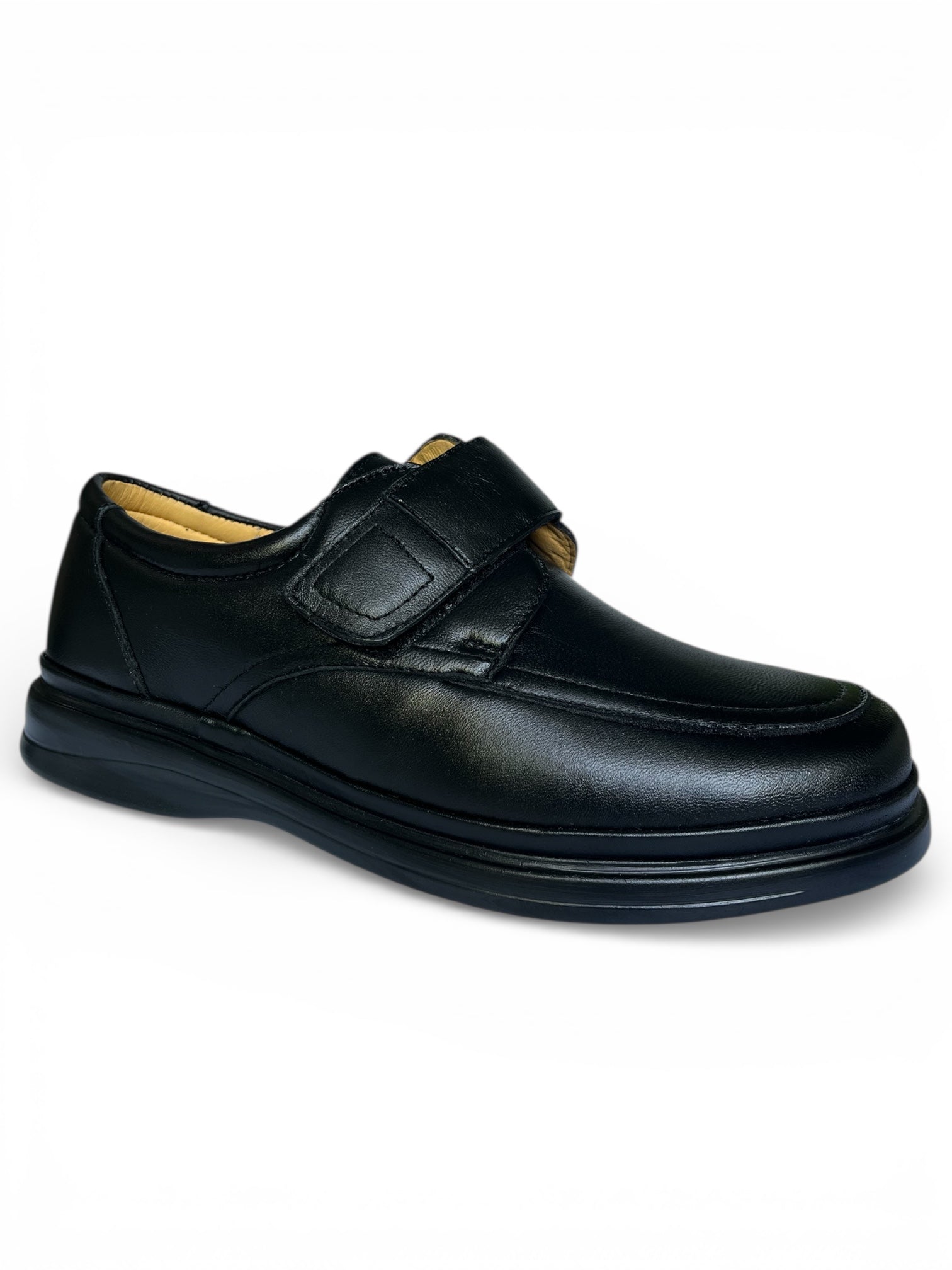 Zapato Casual Caballero para diabético Piel Suave Negro 005