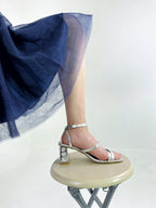 Sandalia Plata con cristales 5399