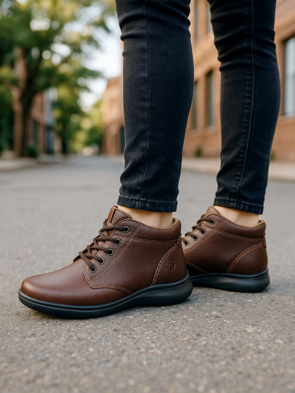 Bota Confort Mujer Piel Café 8011