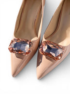 Tacones Charol Nude Cleo Diamante