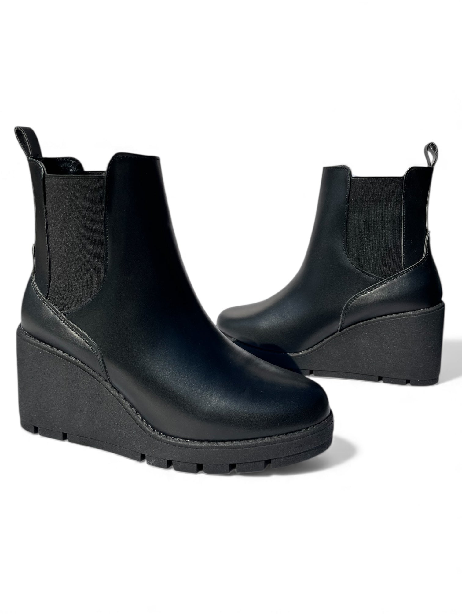 Bota Casual Mujer Negra tacón Puente