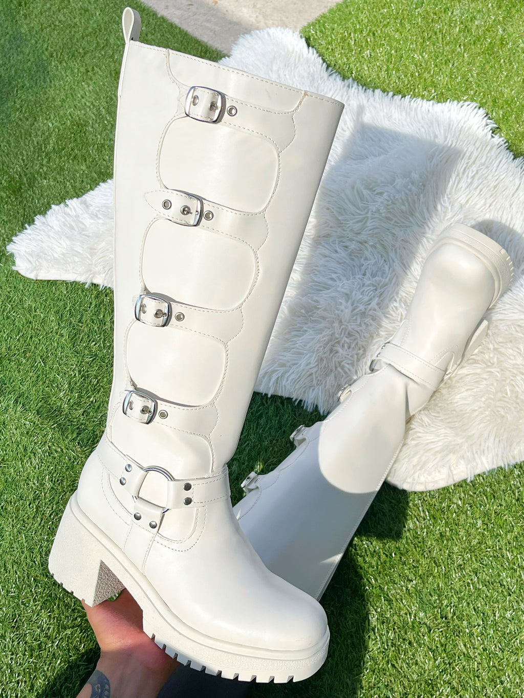 Bota Larga Shine Latte