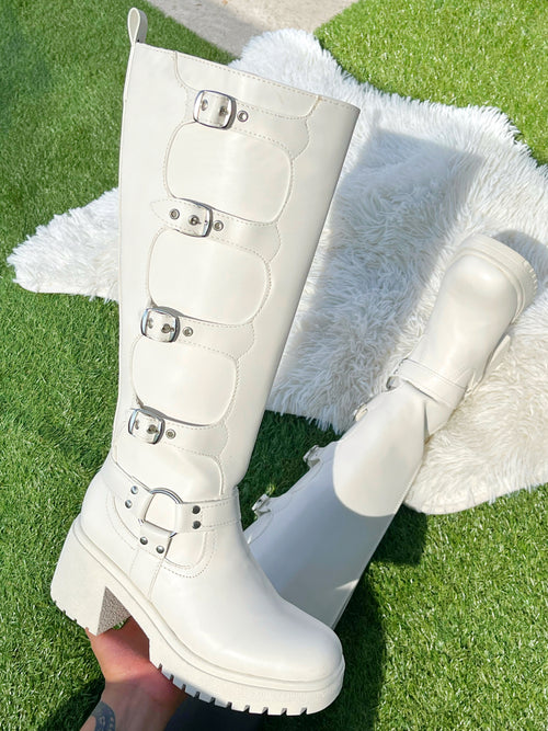 Bota Larga Shine Latte