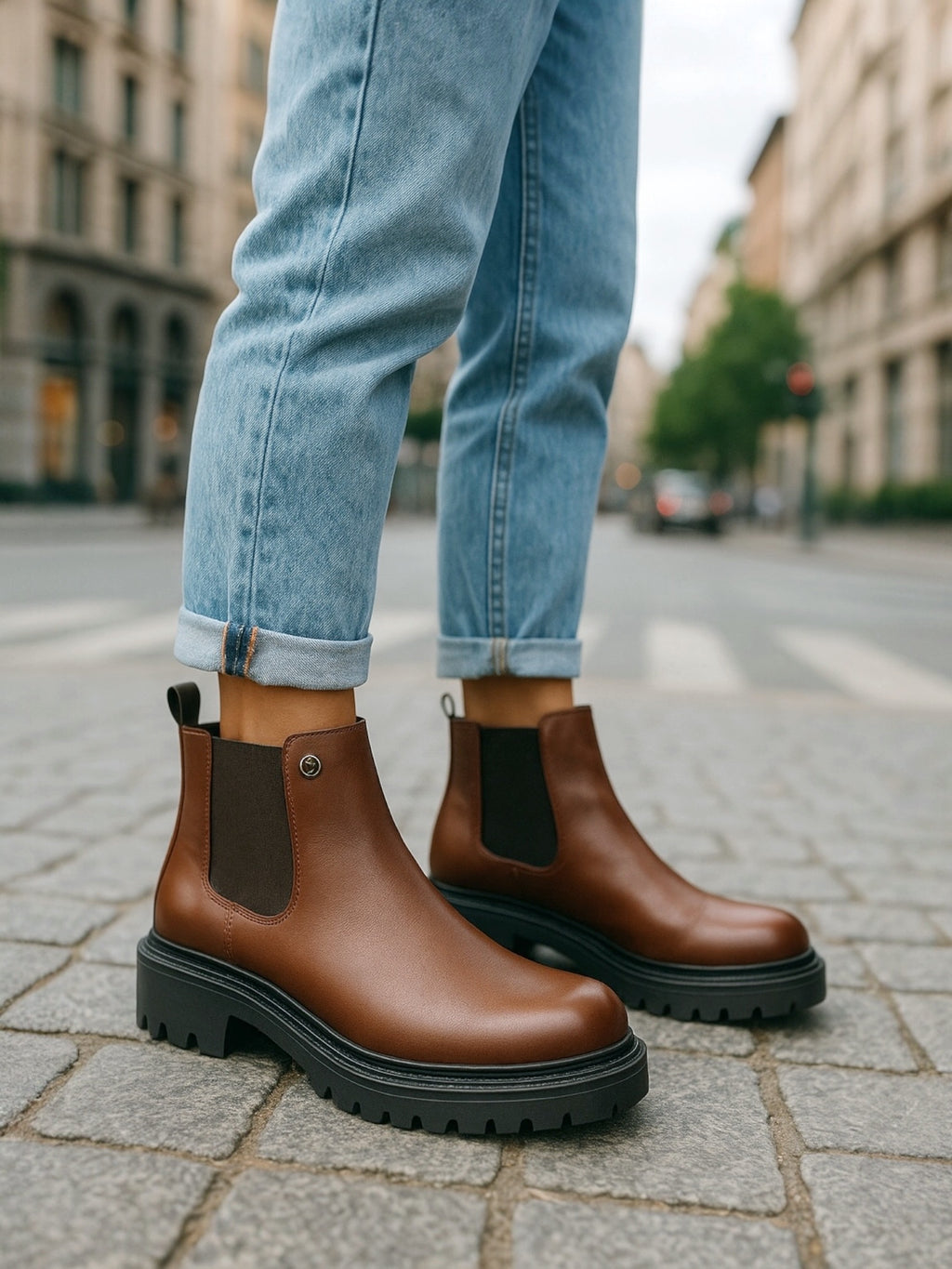 Bota Casual Mujer Piel Café 7251