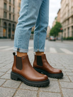 Bota Casual Mujer Piel Café 7251