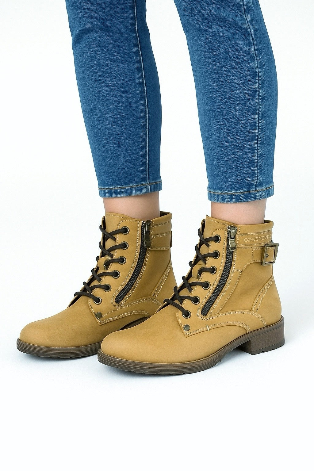 Bota Casual Mujer Piel Miel 6442