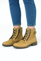 Bota Casual Mujer Piel Miel 6442