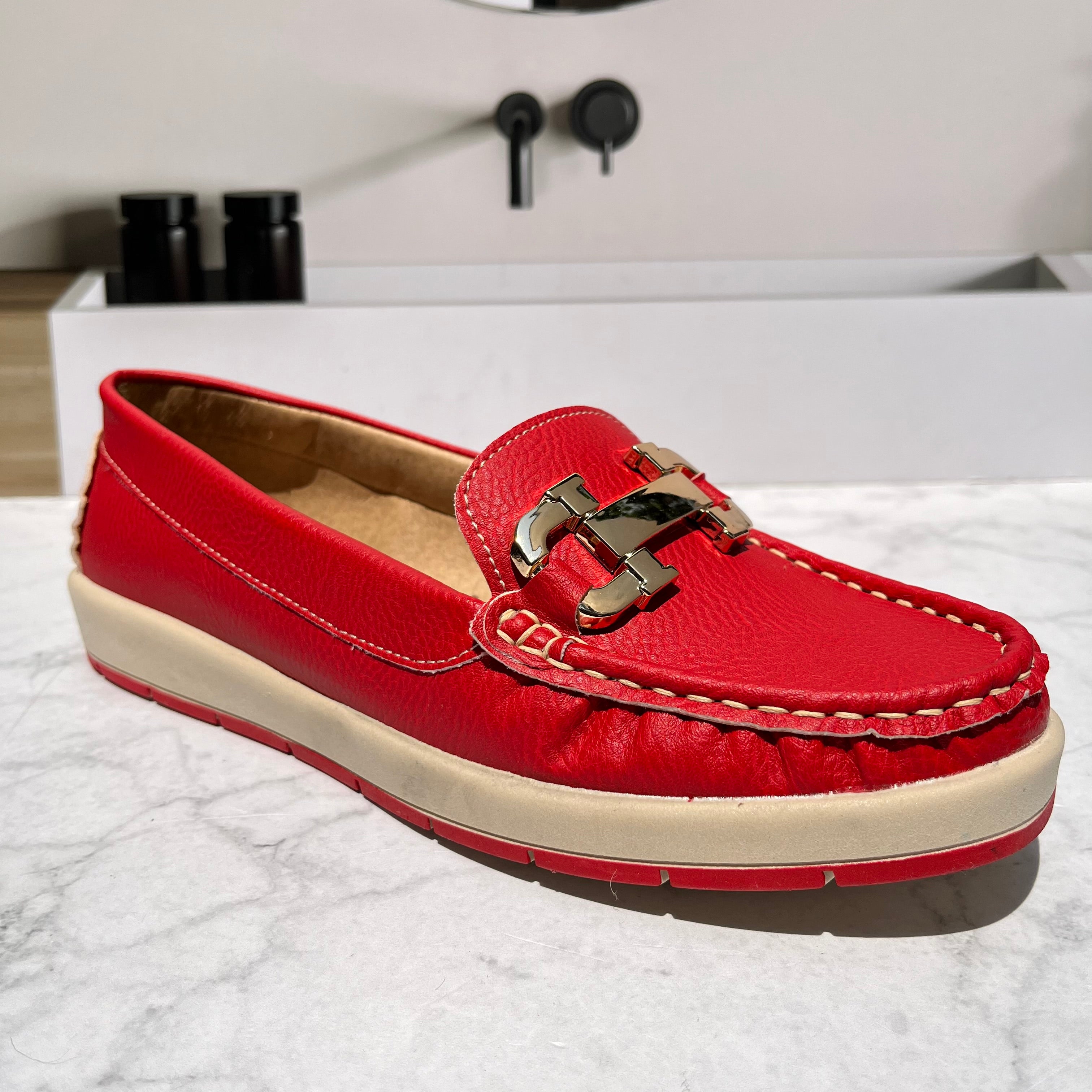 Mocasín Confort Rojo
