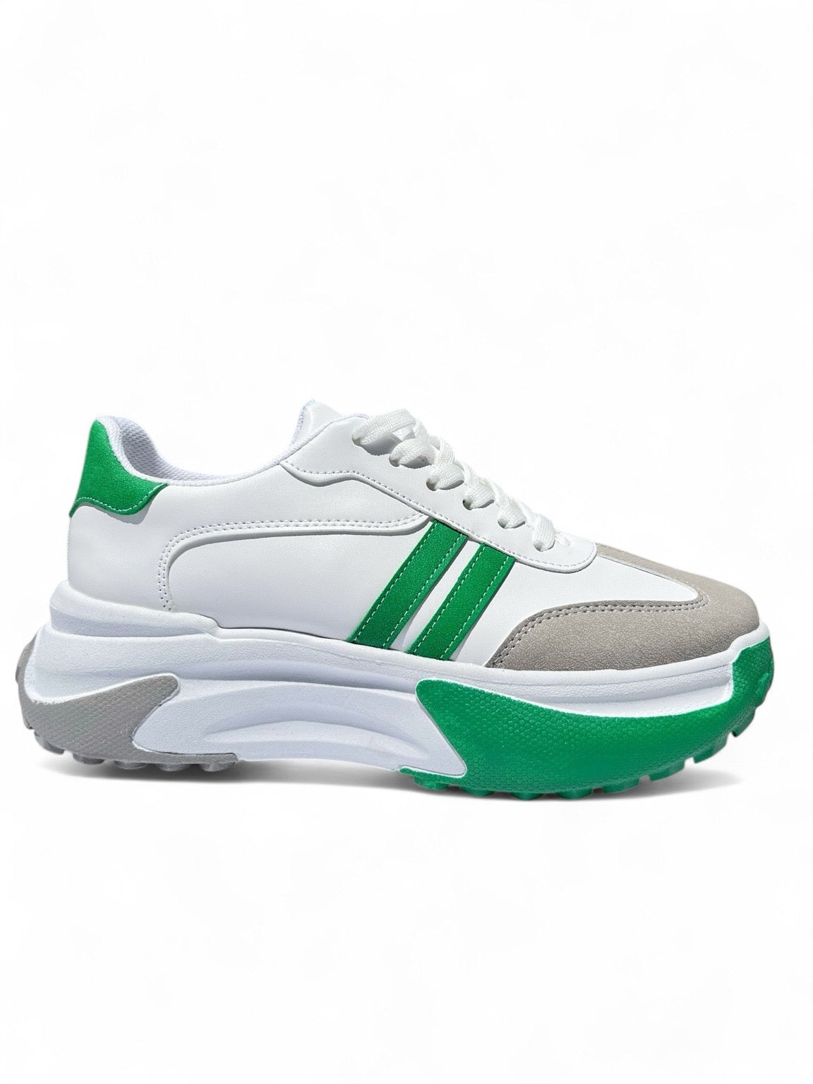 Teni Plataforma Blanco Verde 1040