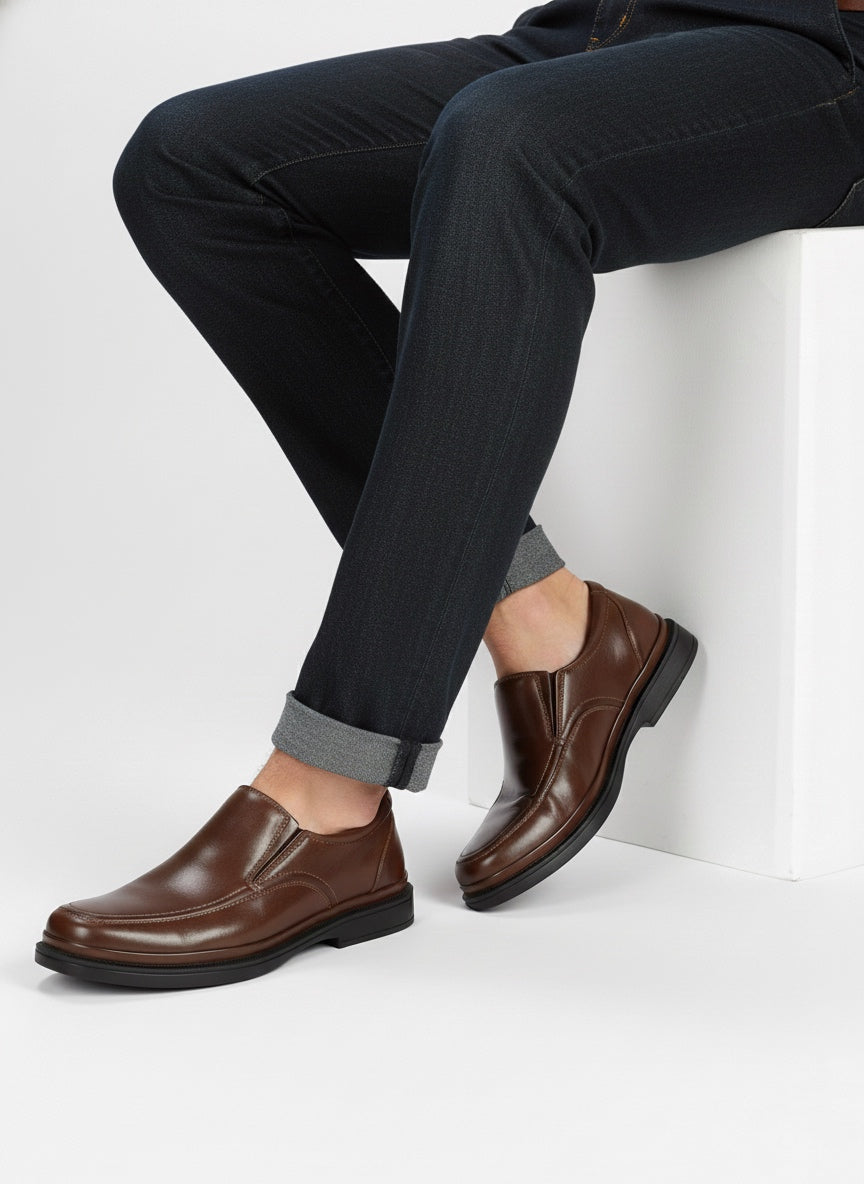 Zapato Casual Caballero Choclo Piel Café 36100