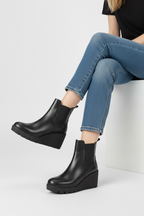 Bota Casual Mujer Negra tacón Puente