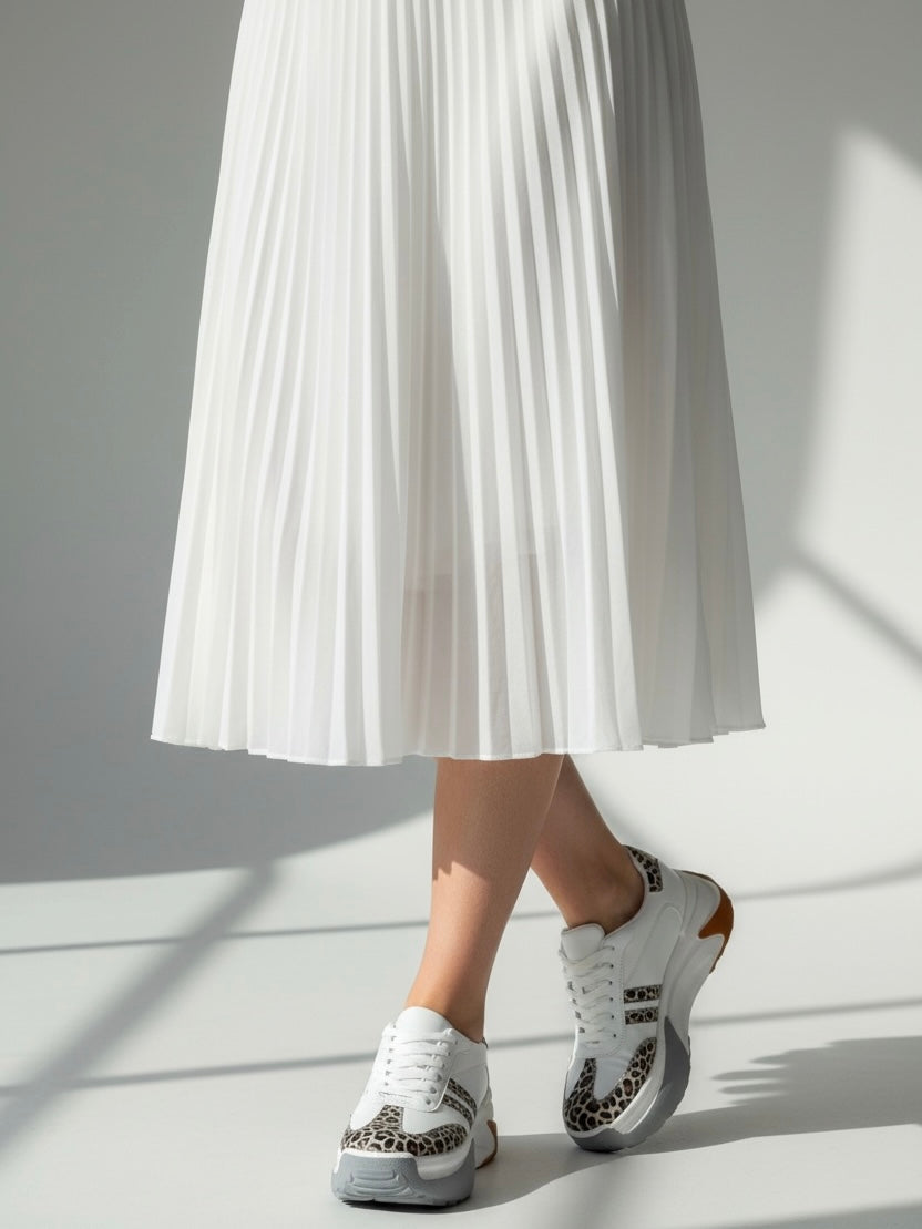 Teni Plataforma Blanco Print Leo 1040