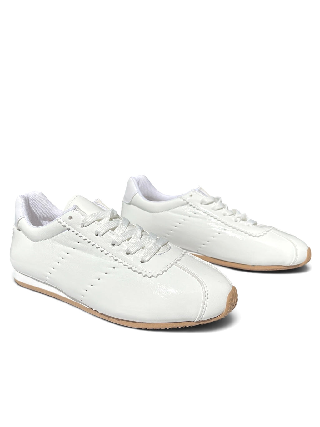 Tenis Siena Retro Charol Blanco