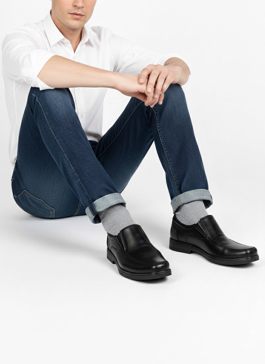 Zapato Casual Caballero Choclo Piel Negro 802