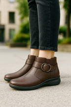 Bota Confort Mujer Piel Café 8010