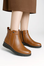 Bota Confort Mujer Piel Café 7462