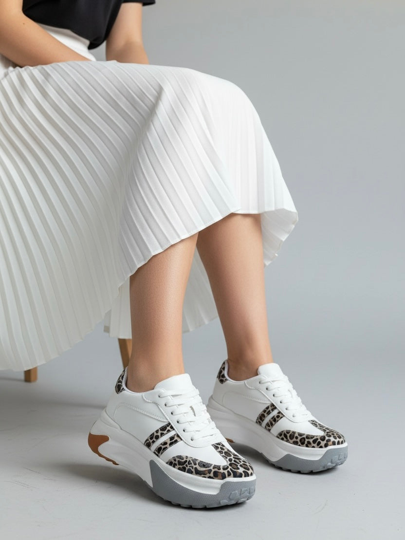 Teni Plataforma Blanco Print Leo 1040