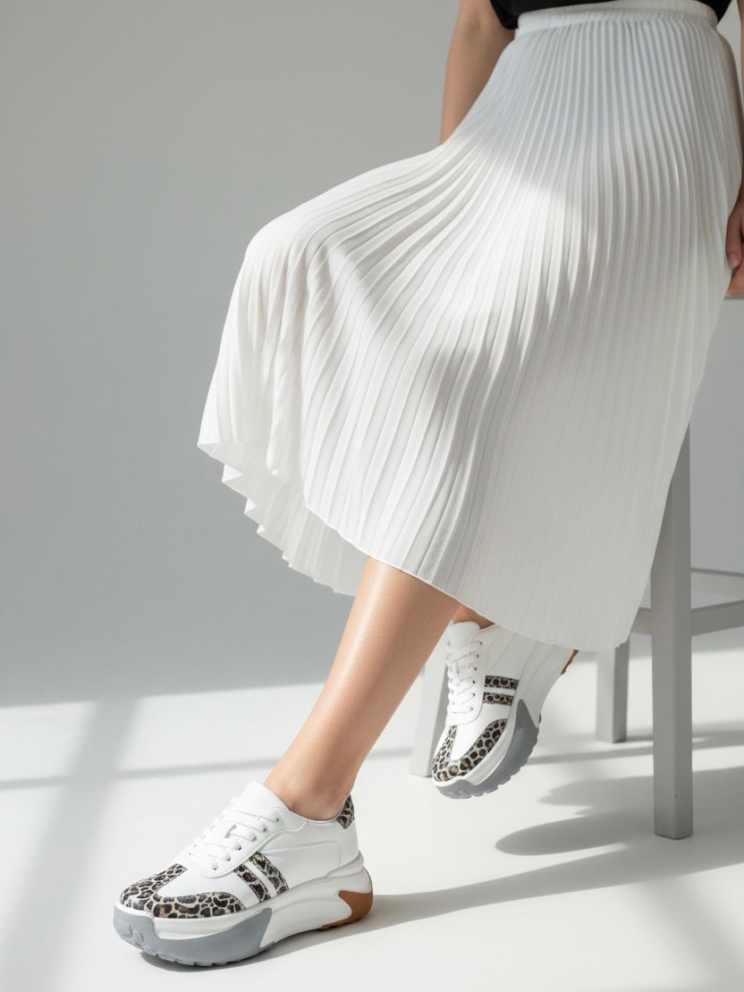 Teni Plataforma Blanco Print Leo 1040